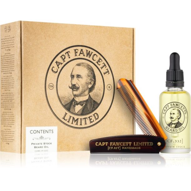 Captain Fawcett Gift Box Beard Booze and Baccy подаръчен комплект (За коса) за мъже