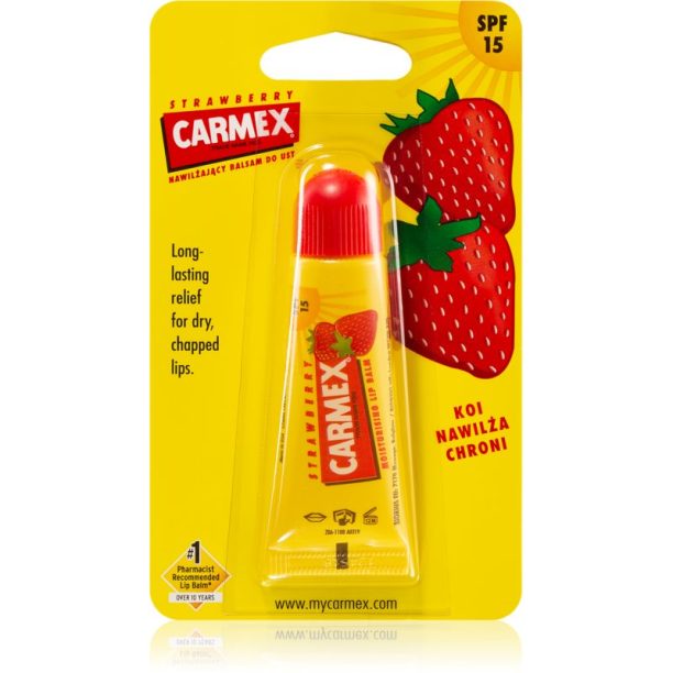 Carmex Strawberry балсам за устни в тубичка SPF 15 10 гр.