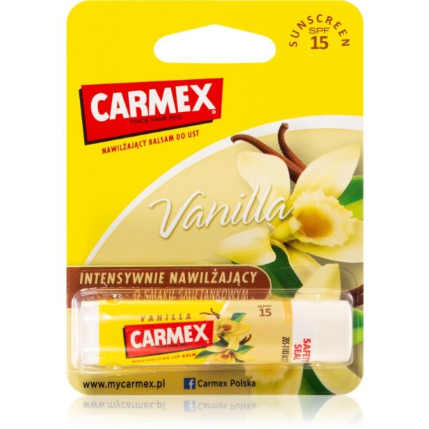 Carmex Vanilla хидратиращ балсам за устни в тубичка SPF 15 4