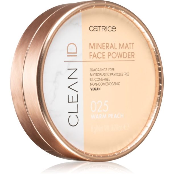 Catrice Clean ID Mineral минерална пудра цвят 025 Warm Peach