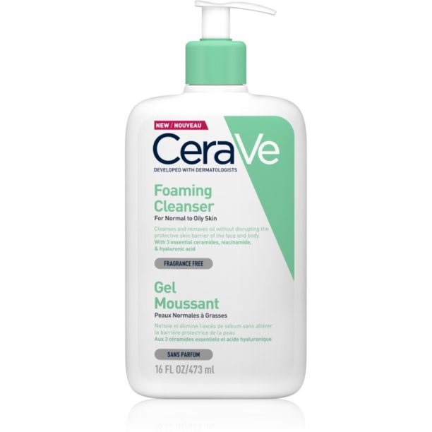 CeraVe Cleansers пенлив почистващ гел за нормална към мазна кожа 473 мл.