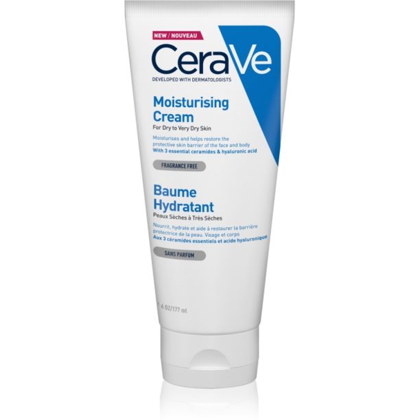 CeraVe Moisturizers хидратиращ крем за лице и тяло за суха или много суха кожа 177 мл.