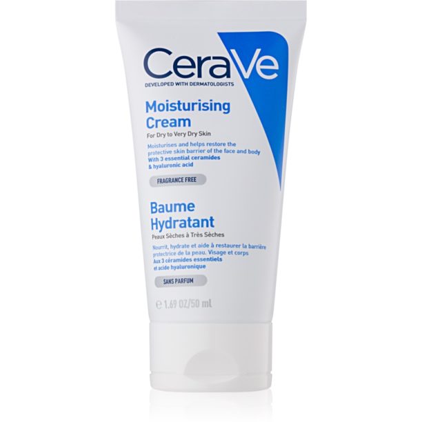 CeraVe Moisturizers хидратиращ крем за лице и тяло за суха или много суха кожа 50 мл.