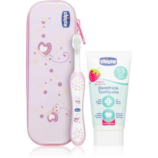 Chicco Always Smiling 12m+ Комплект за дентална грижа за деца Pink 1 бр.