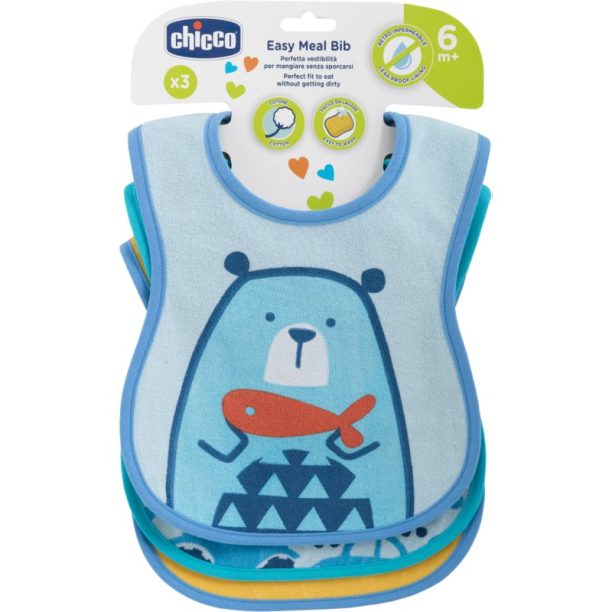 Chicco Bibs лигавник 6m+ Boy 3 бр.