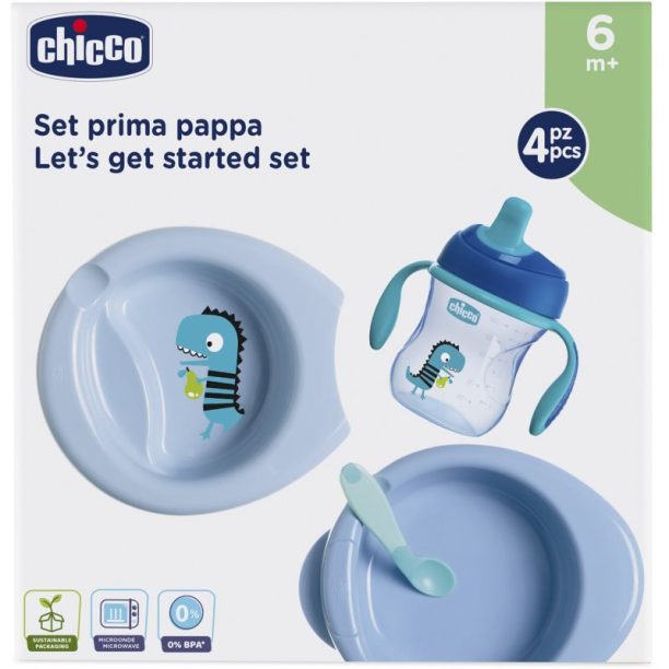 Chicco Let's Get Started сет за хранене 6m+ Blue