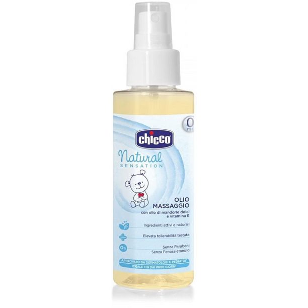 Chicco Natural Sensation Massage Oil масажно олио за деца от раждането им 100 мл.