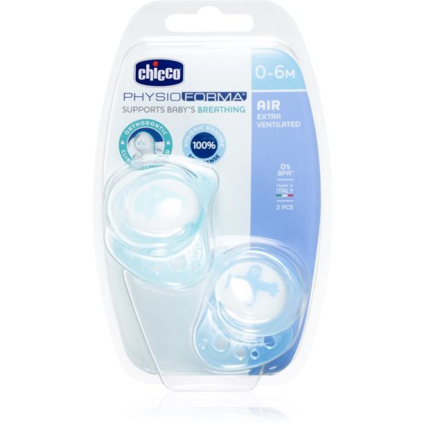 Chicco Physio Air Silicone Boy биберон 0-6 m 2 бр.