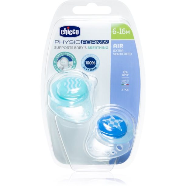 Chicco Physio Air Silicone Boy биберон 6-16 m 2 бр.