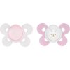 Chicco Physio Comfort 0-6m биберон Girl-Dots/Rabbit 2 бр.