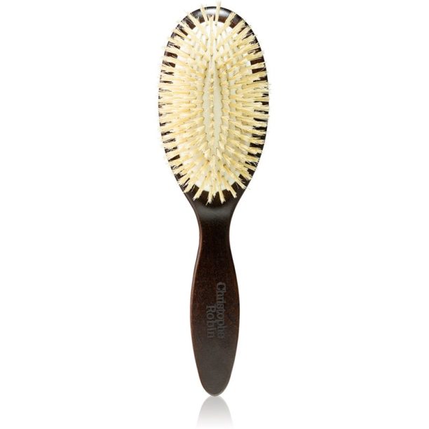 Christophe Robin Detangling Hairbrush дървена четка за коса с косми от глиган 1 бр.