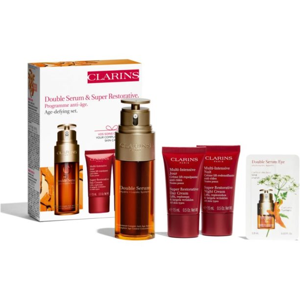 Clarins Double Serum & Super Restorative Set подаръчен комплект (против бръчки)