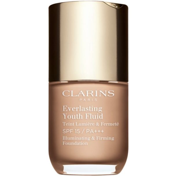 Clarins Everlasting Youth Fluid озаряващ фон дьо тен SPF 15 цвят 107 Beige 30 мл.