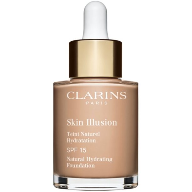 Clarins Skin Illusion Natural Hydrating Foundation озаряващ хидратиращ фон дьо тен SPF 15 цвят 109C Wheat 30 мл.