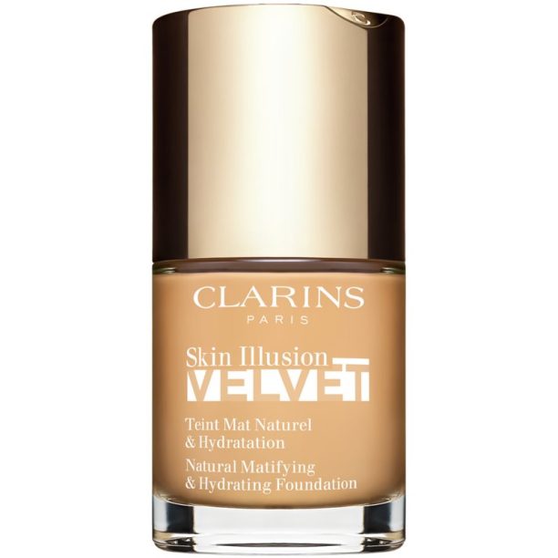 Clarins Skin Illusion Velvet течен фон дьо тен с матов завършек с подхранващ ефект цвят 105.5W 30 мл. на ниска цена