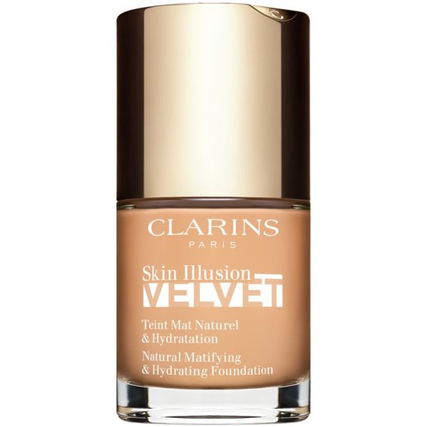 Clarins Skin Illusion Velvet течен фон дьо тен с матов завършек с подхранващ ефект цвят 107C 30 мл. на ниска цена