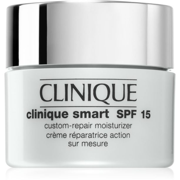 Clinique Clinique Smart™ SPF 15 Custom-Repair Moisturizer дневен хидратиращ крем против бръчки за суха към смесена кожа SPF 15 15 мл. на ниска цена