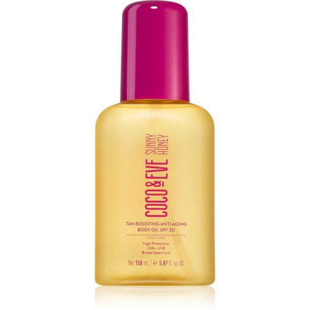 Coco & Eve Sunny Honey Tan Boosting Anti-Aging Body Oil SPF 30 защитно олио за ускоряване на тена против стареене на кожата SPF 30 150 мл. на ниска цена