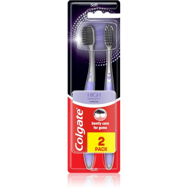 Colgate High Density Charcoal четка за зъби soft 2 бр. на ниска цена