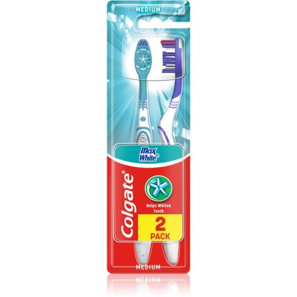 Colgate Max White Medium четка за зъби 2 бр.