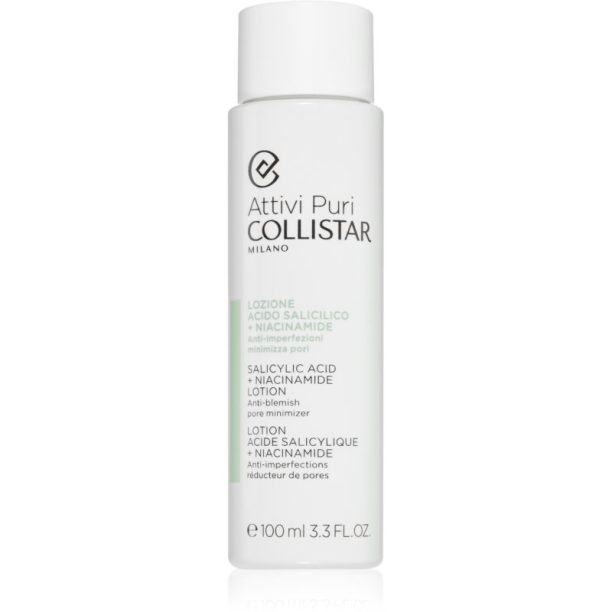 Collistar Attivi Puri Salicylic Acid + Niacinamide тонер и емулсия за лице за радуциране на порите 100 мл.