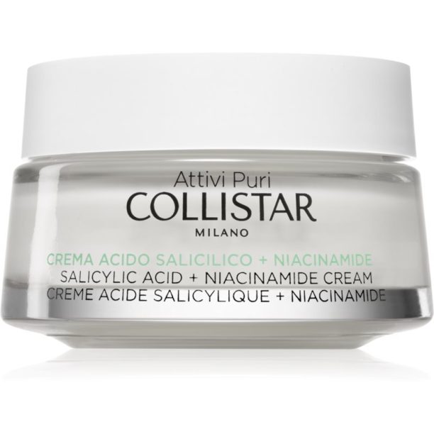 Collistar Attivi Puri Salicylic Acid + Niacinamide успокояващ крем със салицилова киселина 50 мл.