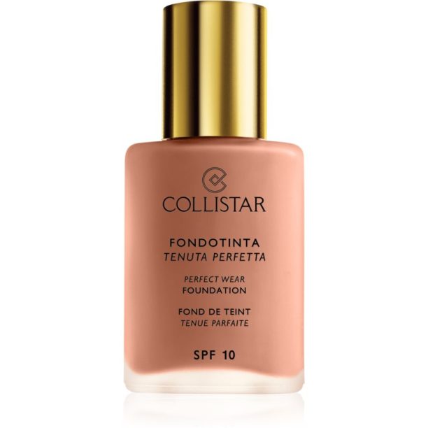 Collistar Perfect Wear Foundation водоустойчив течен фон дьо тен SPF 10 цвят 4 Biscuit  30 мл.