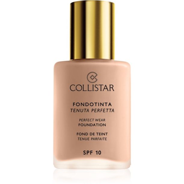 Collistar Perfect Wear Foundation водоустойчив течен фон дьо тен SPF 10 цвят 7 Caramel  30 мл.