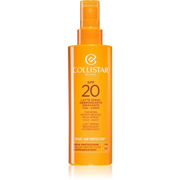 Collistar Smart Sun Protection Tanning Moisturizing Milk Spray SPF 20 защитен лосион в спрей SPF 20 200 мл.