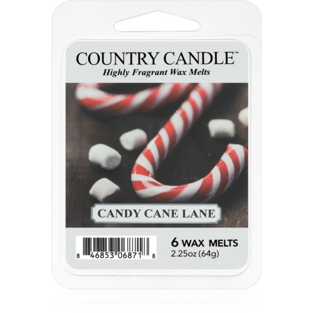 Country Candle Candy Cane Lane восък за арома-лампа 64 гр.