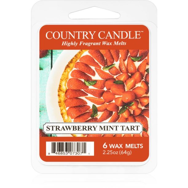 Country Candle Strawberry Mint Tart восък за арома-лампа 64 гр.