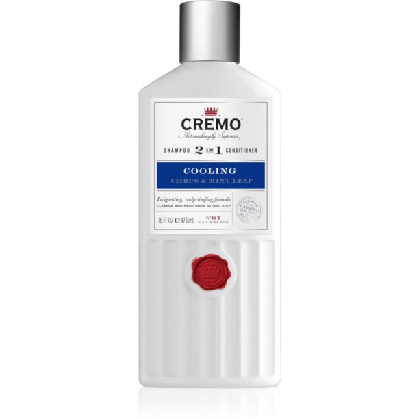 Cremo Citrus & Mint Leaf 2in1 Cooling Shampoo стимулиращ и освежаващ шампоан 2 в 1 за мъже 473 мл. на ниска цена