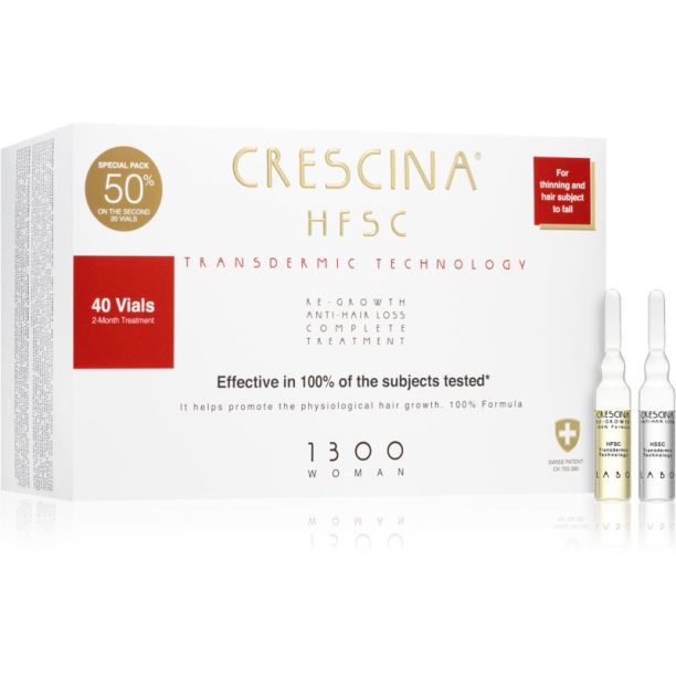 Crescina Transdermic 1300 Re-Growth and Anti-Hair Loss грижа за растеж на косата против косопад за жени 40x3