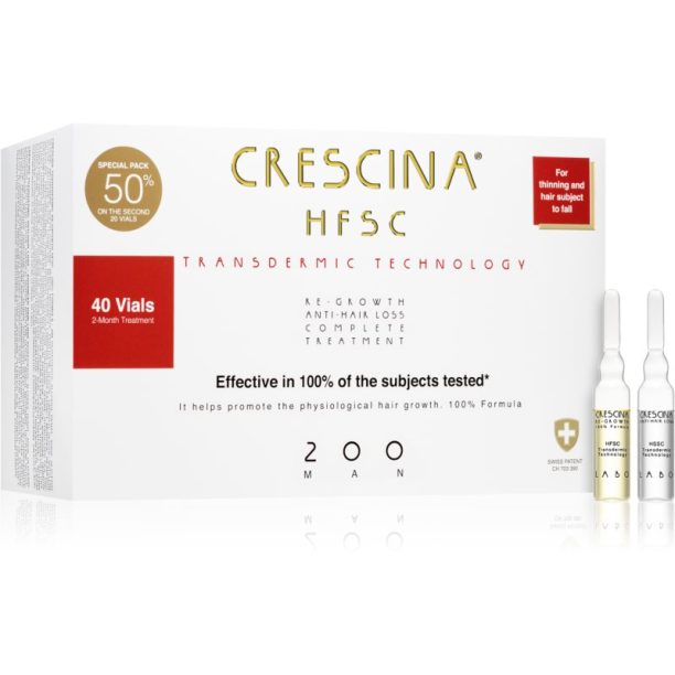 Crescina Transdermic 200 Re-Growth and Anti-Hair Loss грижа за растеж на косата против косопад за мъже 40x3