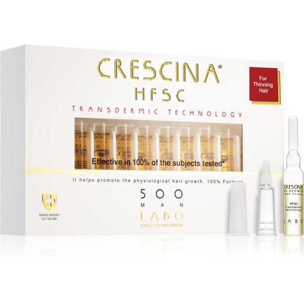 Crescina Transdermic 500 Re-Growth грижа за растеж на косата за мъже 20x3