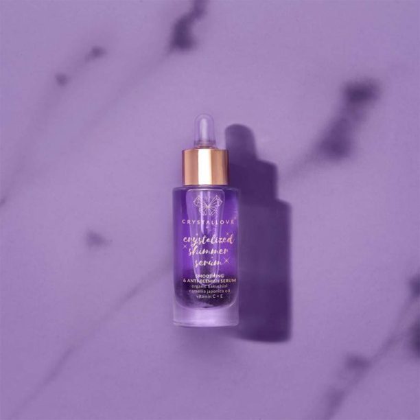 Crystallove Crystalized Amethyst Shimmer Serum изглаждащ серум за намаляване несъвършенствата на кожата 30 мл. купи на топ цена