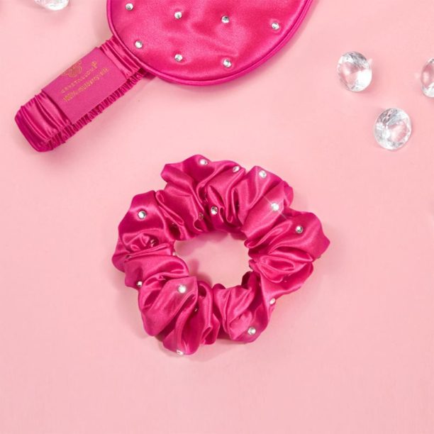 Crystallove Crystalized Silk Scrunchie копринен ластик за коса боя Hot Pink 1 бр. купи на топ цена