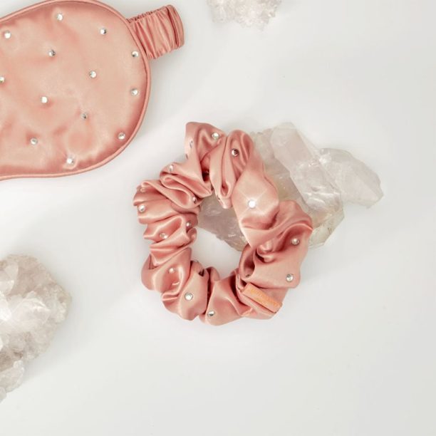 Crystallove Crystalized Silk Scrunchie копринен ластик за коса боя Rose Gold 1 бр. купи на топ цена