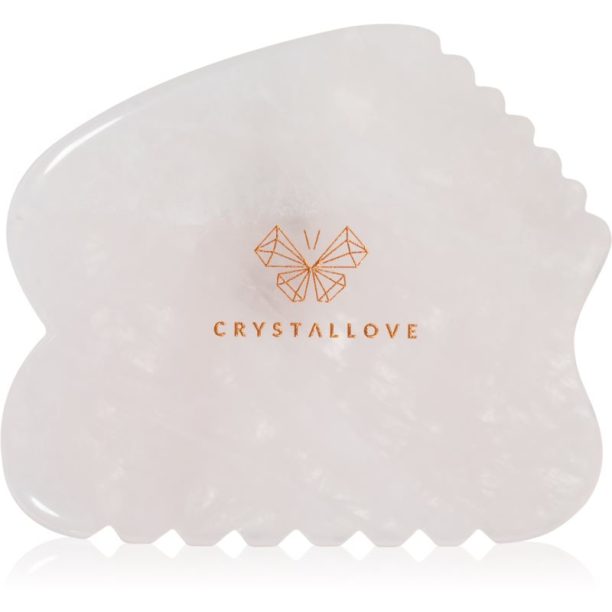 Crystallove Rose Quartz Contour Gua Sha масажно приспособление за лице 1 бр.