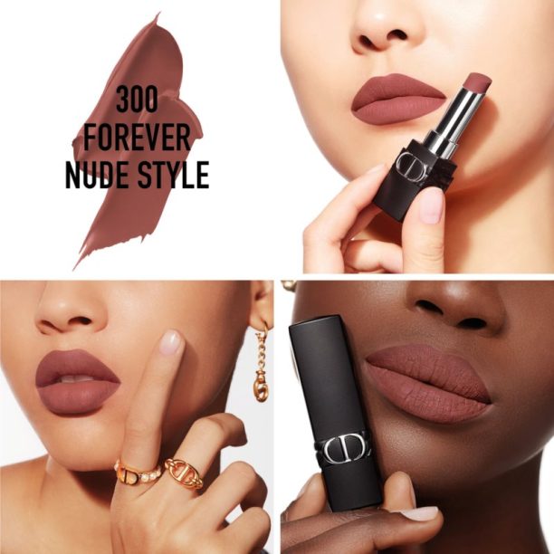 DIOR Rouge Dior Forever матиращо червило цвят 300 Forever Nude Style 3