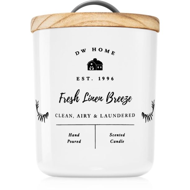 DW Home Farmhouse Fresh Linen Breeze ароматна свещ 264 гр.