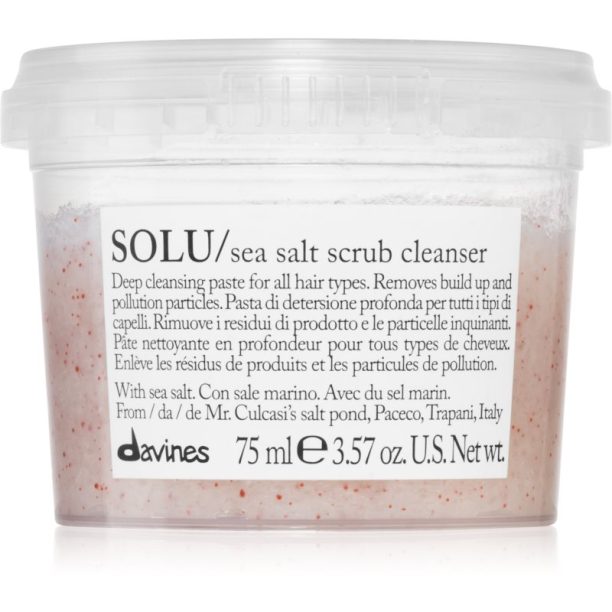 Davines Essential Haircare SOLU Sea Salt Scrub Cleanser почистващ пилинг за всички видове коса 75 мл.