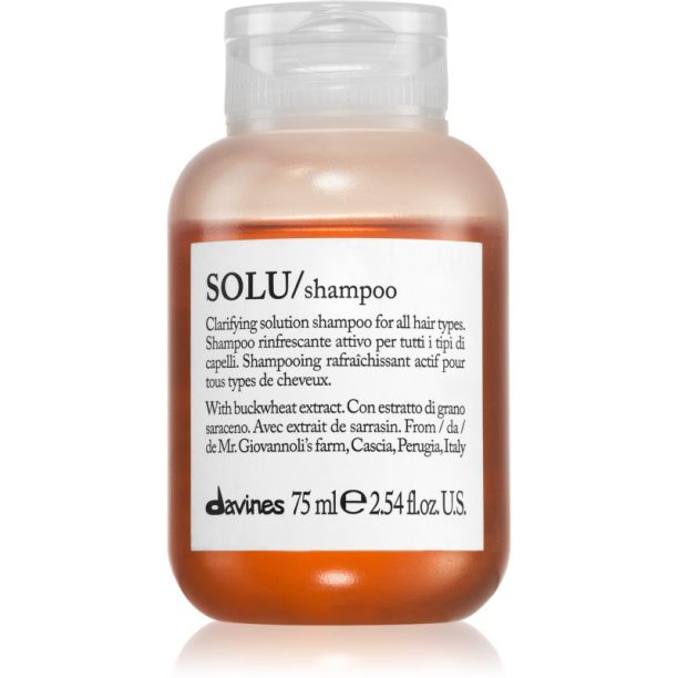 Davines Essential Haircare SOLU Shampoo дълбоко почистващ шампоан с освежаващ ефект 75 мл.