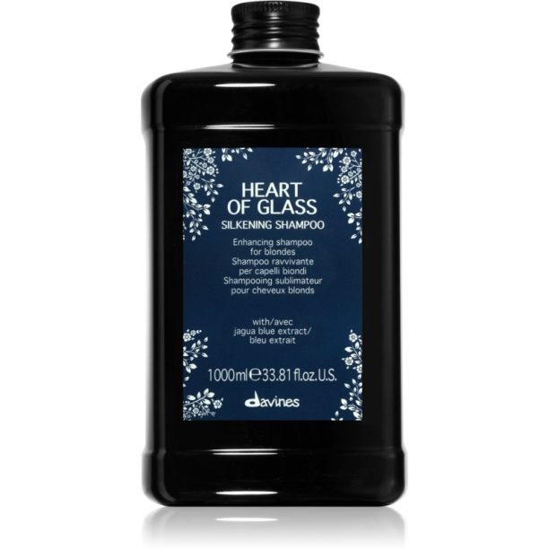 Davines Heart of Glass Silkening Shampoo нежен почистващ шампоан за руса коса 1000 мл.