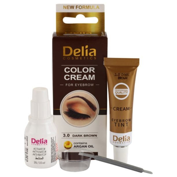 Delia Cosmetics Argan Oil цвят за вежди цвят 3.0 Dark Brown 15 мл. на ниска цена