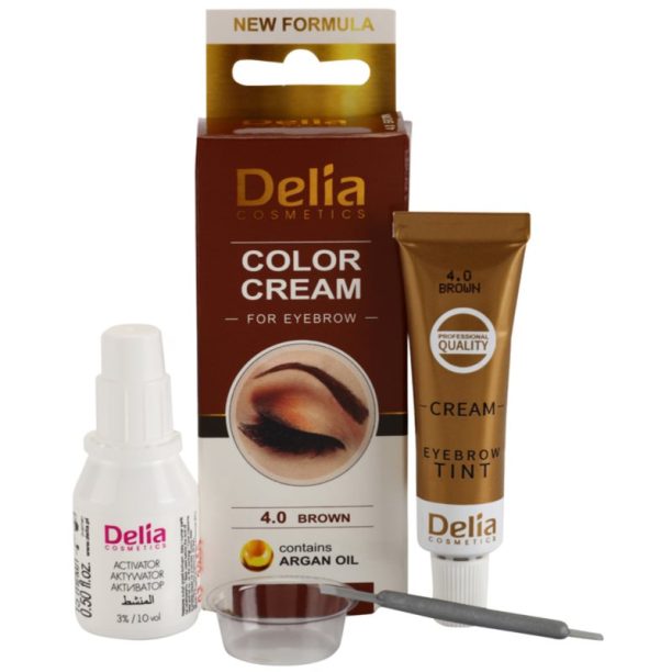 Delia Cosmetics Argan Oil цвят за вежди цвят 4.0 Brown 15 мл. на ниска цена