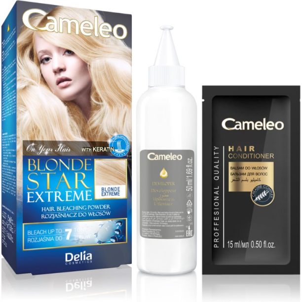 Delia Cosmetics Cameleo Blonde Star Extreme изсветляваща пудра с кератин 25 гр.