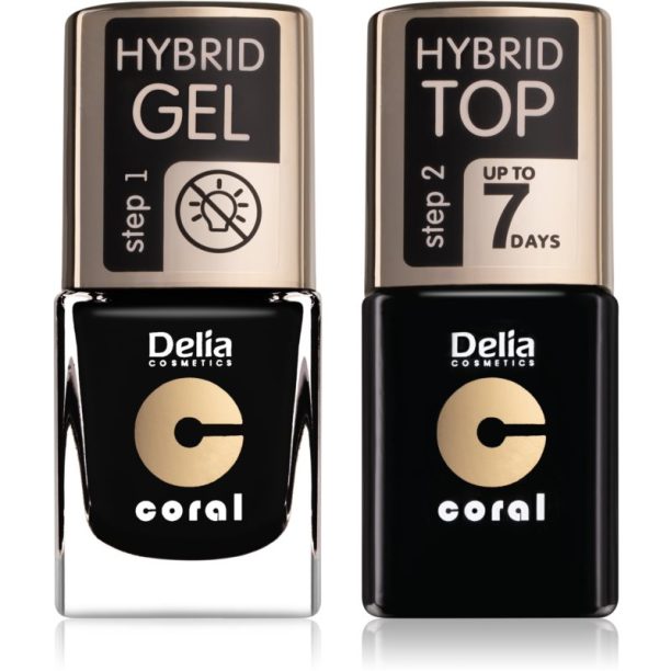 Delia Cosmetics Coral Nail Enamel Hybrid Gel комплект odstín 26 за жени