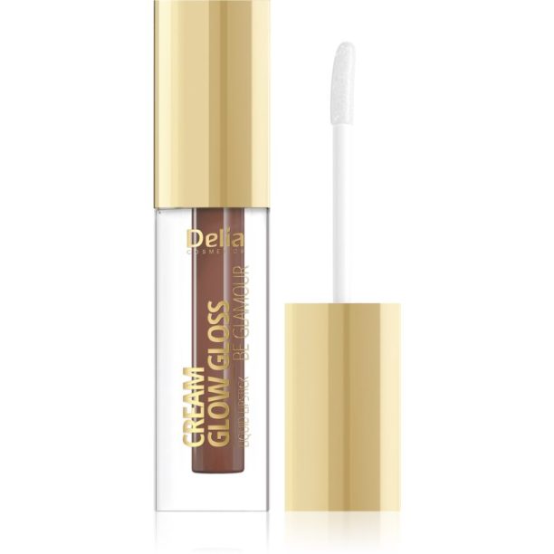 Delia Cosmetics Cream Glow Gloss Be Glamour течно червило цвят 208 Brownie 5 мл.