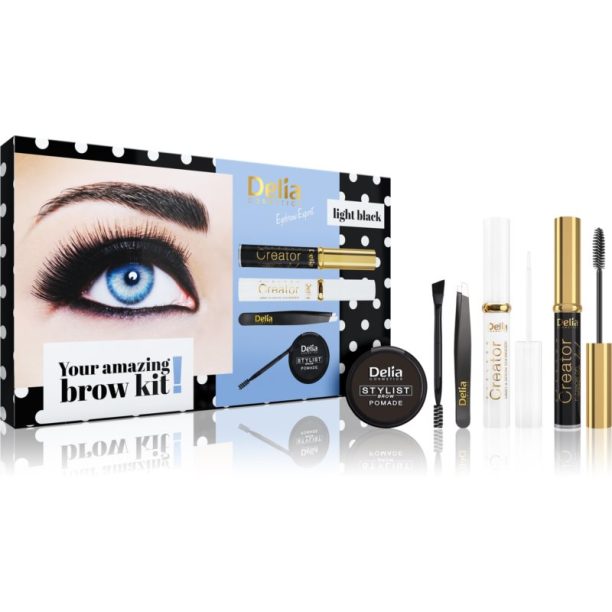 Delia Cosmetics Eyebrow Expert Light Black подаръчен комплект за вежди